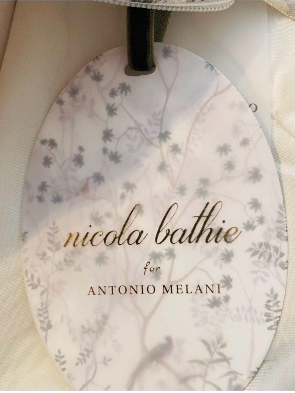 ANTONIO MELANI Sage Floral Puff-Sleeve Maxi Dress with Olive Tie - Picture 7 of 10